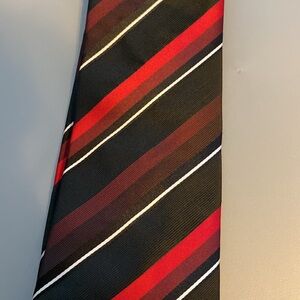Classic Black and Red Striped Tie